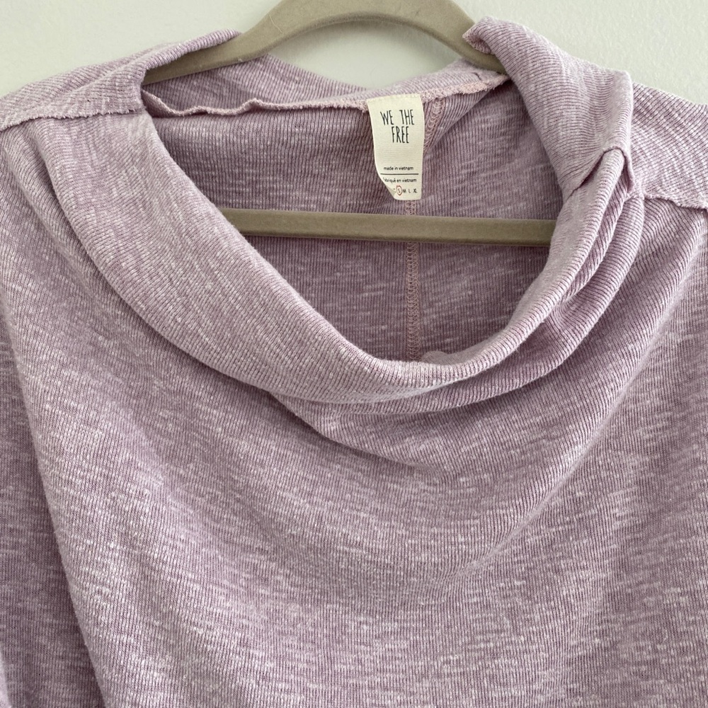 Free people purple cow neck long sleeve purple top womens size small - Picture 6 of 8